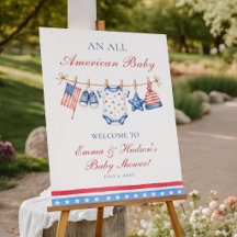 All American 4th of July Baby Shower Welcome