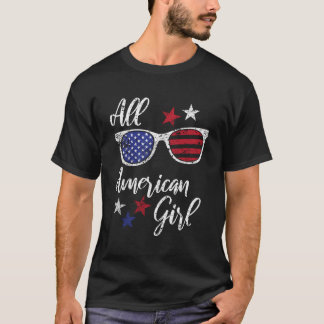 All American 4Th Of July Patriotic Usa Flag Sungla T-Shirt