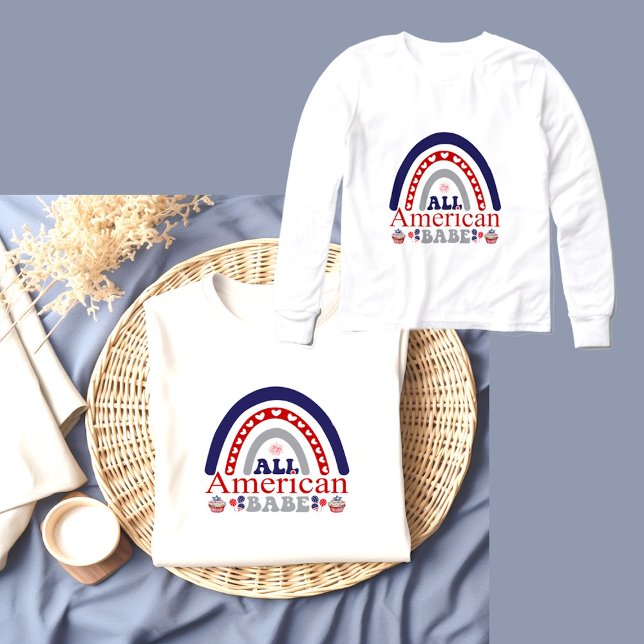 All American Babe Red White Blue Patriotic Rainbow Tri-Blend Shirts (All American Babe Red White Blue Patriotic Rainbow Tri-Blend Shirts)