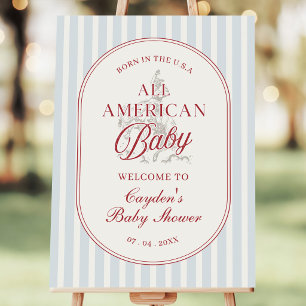 All American Baby 4th of July Baby Shower Welcome Foam Board