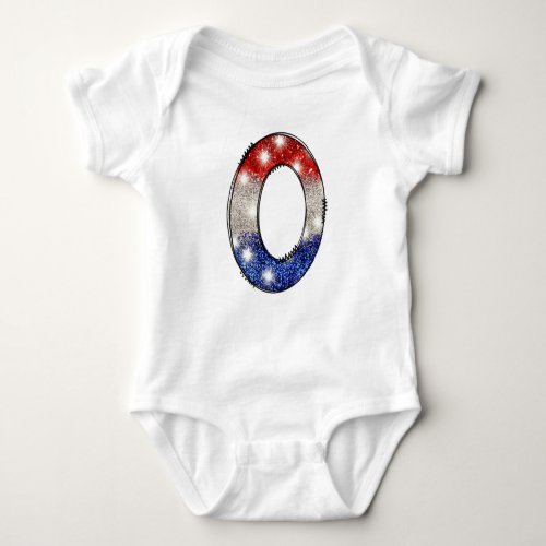All American Baby Letter O _ July 4th USA Baby Bodysuit