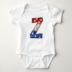 All American Baby Letter Z - July 4th USA Baby Bodysuit