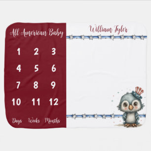 All American Baby Milestone Photo Prop Blanket