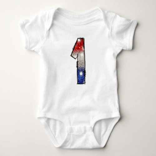 All American Baby One Year Old _ July 4th USA Baby Bodysuit