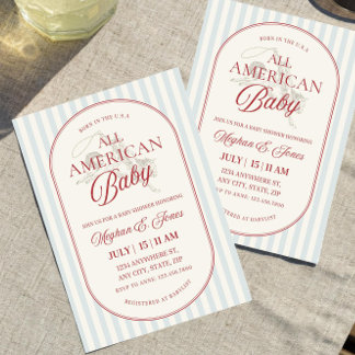 All American Baby Shower Invite, Patriotic Fourth Invitation