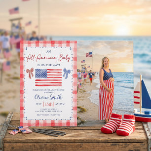 All American Baby Shower Photo Invitation