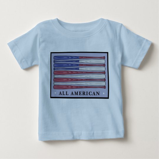 All American baseball bats flag babies tee