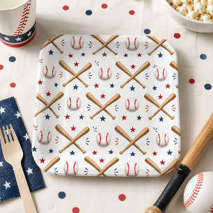 All American Baseball Party Paper Plates
