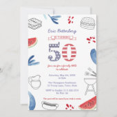 All-American BBQ Grill 50th Birthday Party  Invitation (Front)