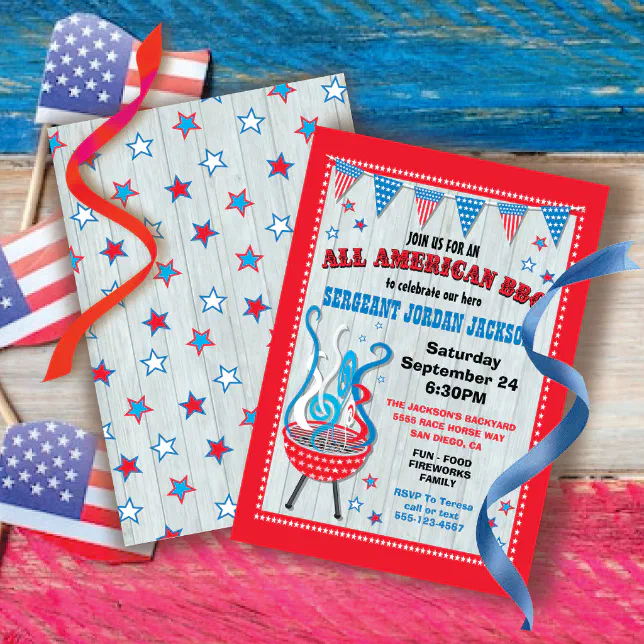 All American BBQ Party Invitation | Zazzle