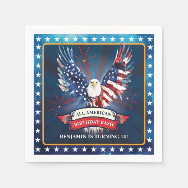 All American Birthday Party Napkins (Front)