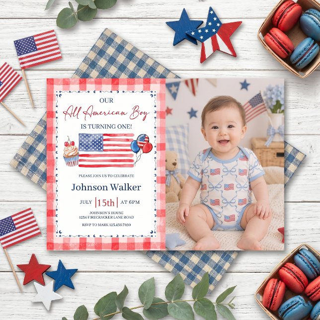 All American Birthday Photo Invitation (Creator Uploaded)