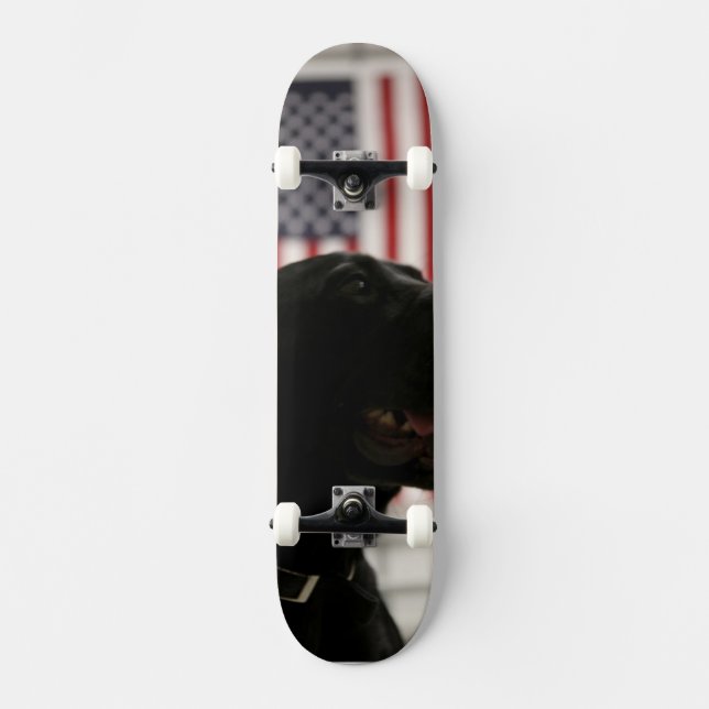 All-American Black Labrador Skateboard Deck (Front)