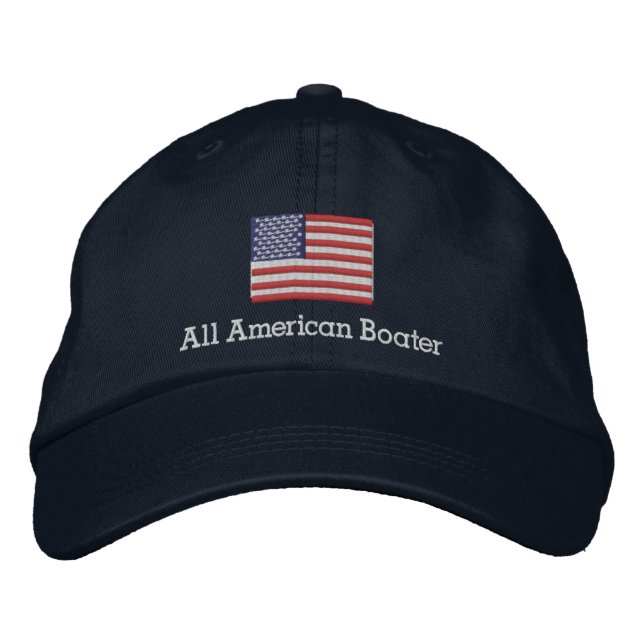 All American Boater Embroidered Baseball Hat (Front)