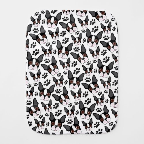 All American Boston Terrier Pet Puppy Dog Baby Burp Cloth