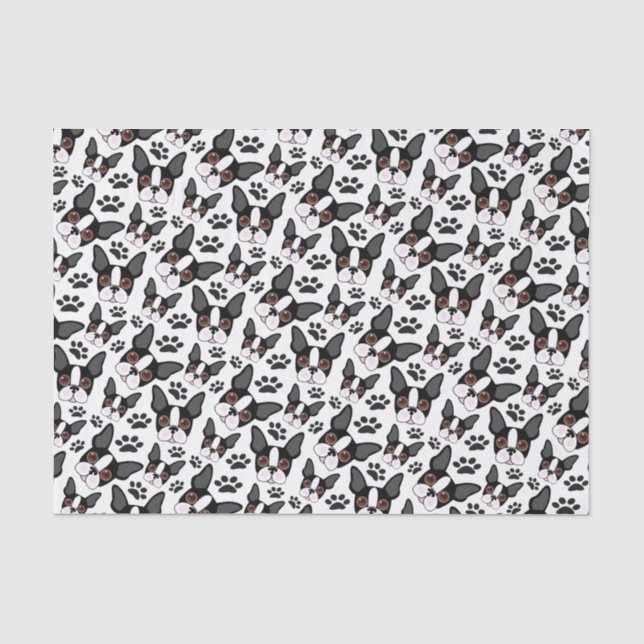 All American Boston Terrier Pet Puppy Dog Tissue Paper (Front)