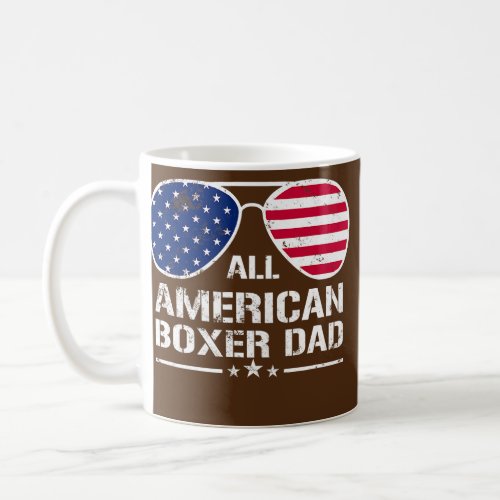 All American Boxer Dad American Flag Patriotic Coffee Mug