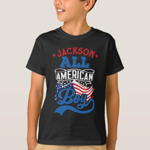 All american boy 4th july patriotic family naming T_Shirt