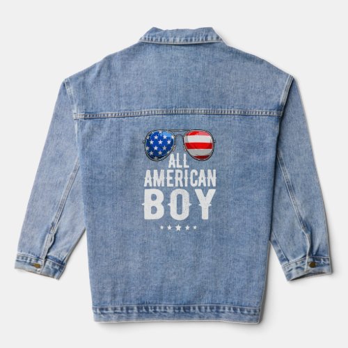 All American Boy 4th Of July Boys Kids Sunglasses  Denim Jacket