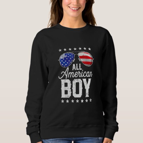 All American Boy 4th Of July Boys Kids Sunglasses  Sweatshirt