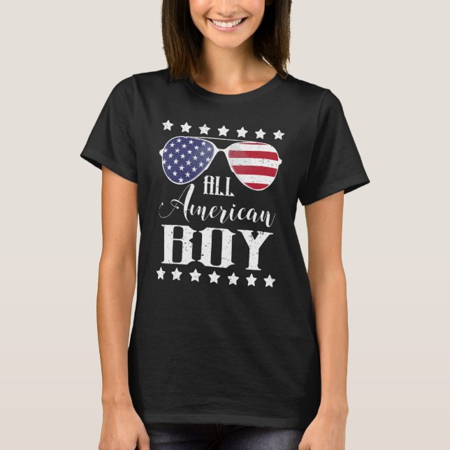 All American Boy 4th of July Boys Kids Sunglasses  T-Shirt (Front)