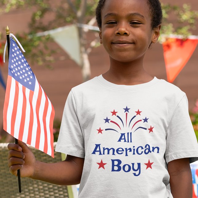 All American Boy 4th of July Kid T-Shirt (Creator Uploaded)