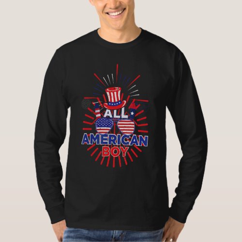 All American Boy 4th Of July Sam Hat Patriotic Fla T_Shirt
