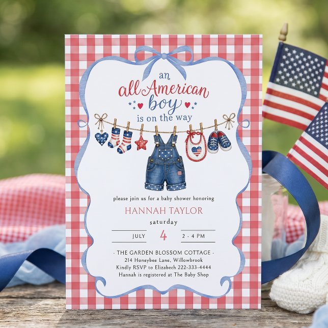 All American Boy Baby Shower Invitation (Creator Uploaded)