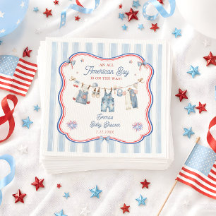 All American Boy Baby Shower Napkins