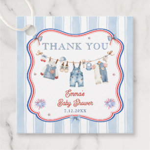 All American Boy Baby Shower Thank you Favor Tags