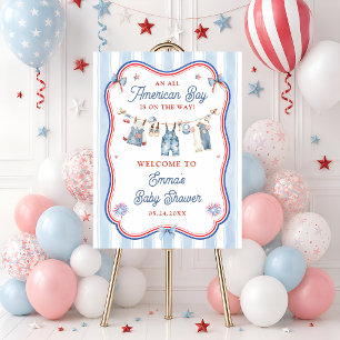 All American Boy Baby Shower Welcome Foam Board