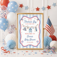 All American Boy Baby Shower Welcome