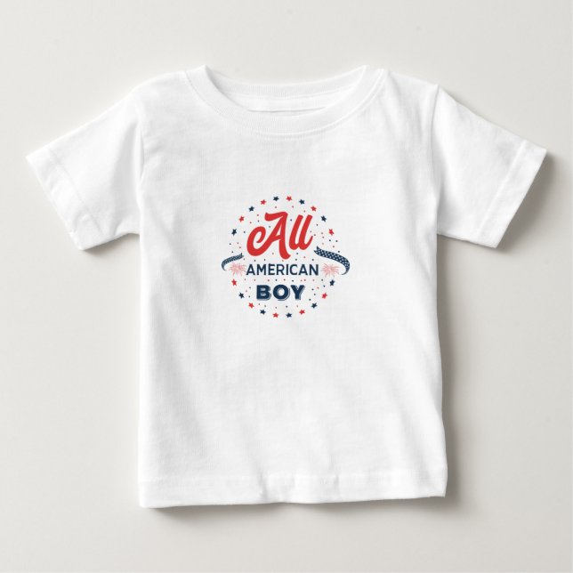 All American Boy Badge Baby T-Shirt (Front)