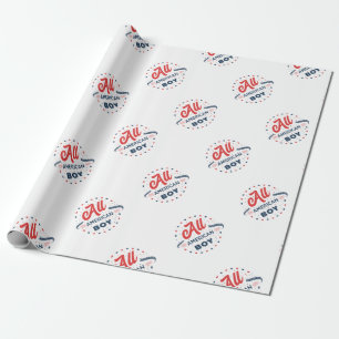 All American Boy Badge Wrapping Paper