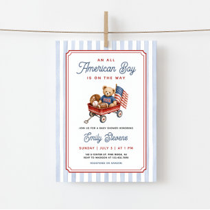 All American Boy Patriotic Baby Shower Invitation