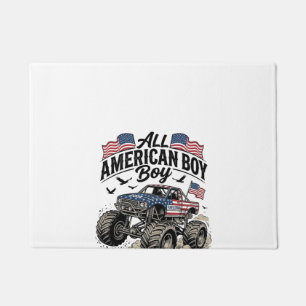All American Boy Patriotic Monster Truck T-Shirt_1 Doormat