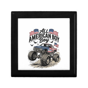 All American Boy Patriotic Monster Truck T-Shirt_1 Gift Box