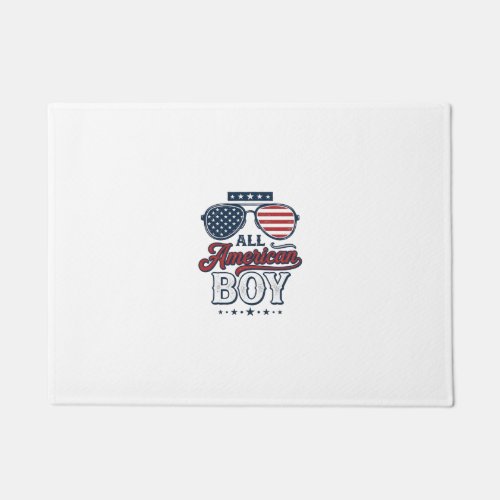 All American Boy Patriotic Sunglasses Shirt Design Doormat