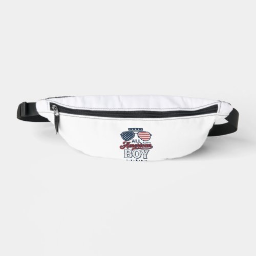 All American Boy Patriotic Sunglasses Shirt Design Fanny Pack