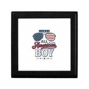 All American Boy Patriotic Sunglasses Shirt Design Gift Box