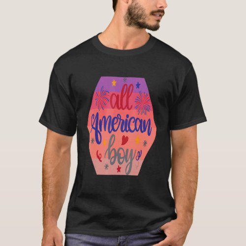 All American Boy Pride 4th Of July Fireworks Direc T_Shirt