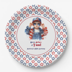 All American Boy Stars and Stripes Birthday Party Paper Plates