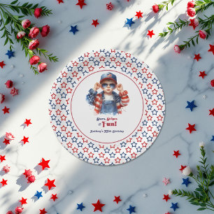 All American Boy Stars and Stripes Birthday Party Paper Plates