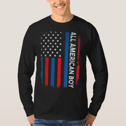 All American Boy Us Flag Matching Usa Patriotic 4t T_Shirt