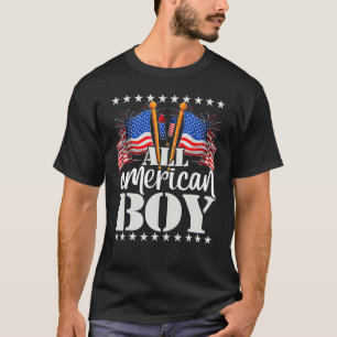 All American Boy USA America Flag & Firework 4th J T-Shirt