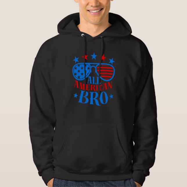 All American Bro 4th of July Men Sunglasses Americ Hoodie (Front)