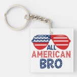 All American Bro Paper Plates Square Paper Coaster Keychain at Zazzle