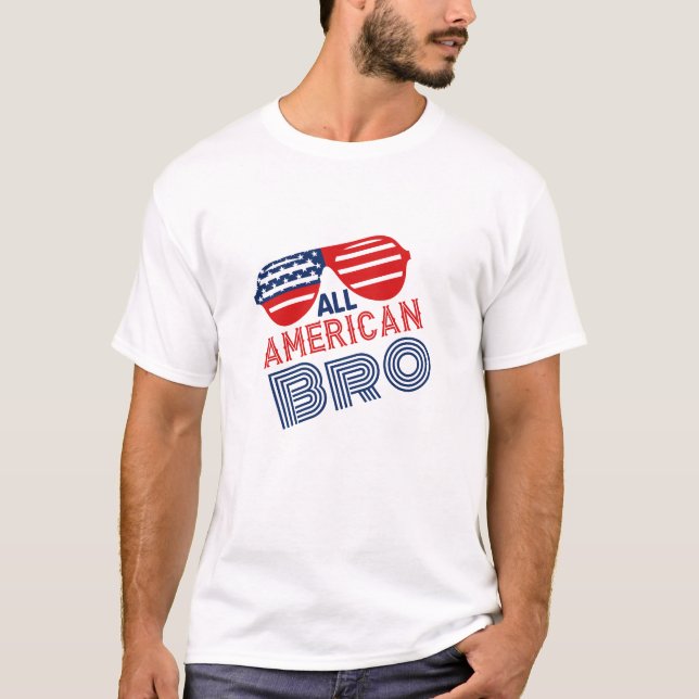 All American Bro Shirt - 4th July Fireworks Tee (Front)