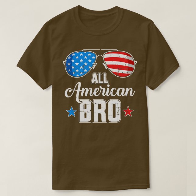 All american bro US flag for matching brother 4th  T-Shirt (Design Front)