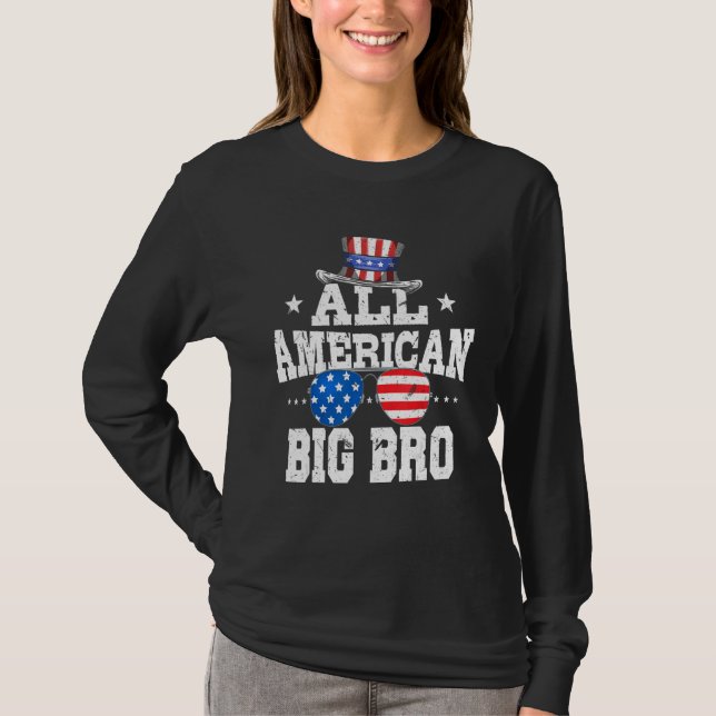 All American Brother men American Flag 4th of July T-Shirt (Front)